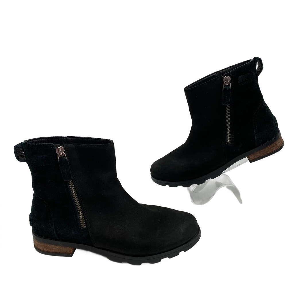 Sorel Black Ankle Boots Emilie zip boot | Womens 8.5